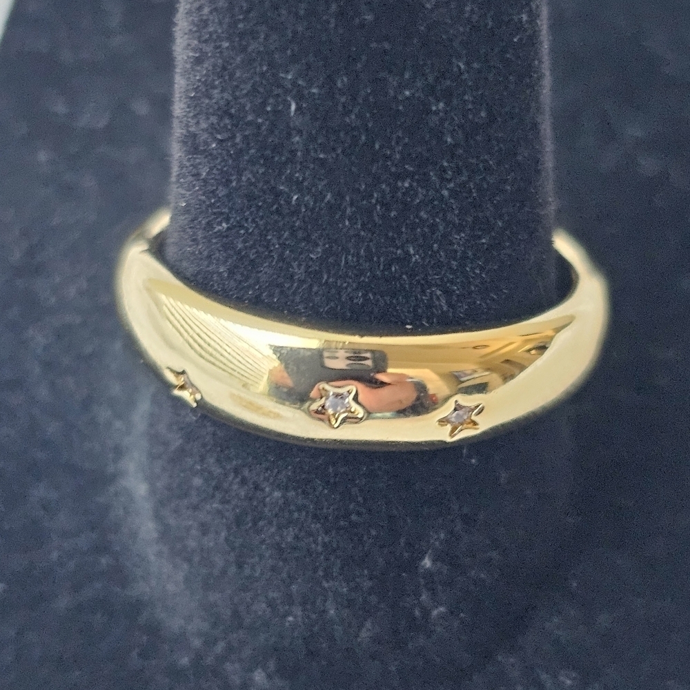 NWT Nordstrom Rack Elegant Cubic Zirconia Gold Ring Duo  Nickel Free. Size 8 - Picture 3 of 11